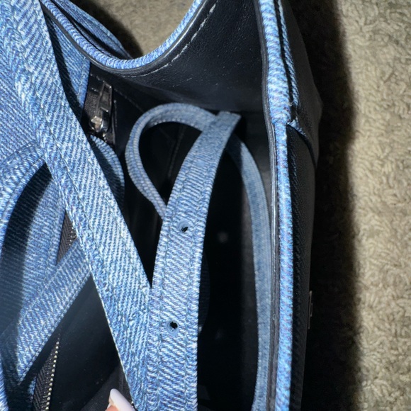 BALENCIAGA Hourglass Small Leather Denim Print Crossbody Bag - Perfect Shape - Picture 9 of 17